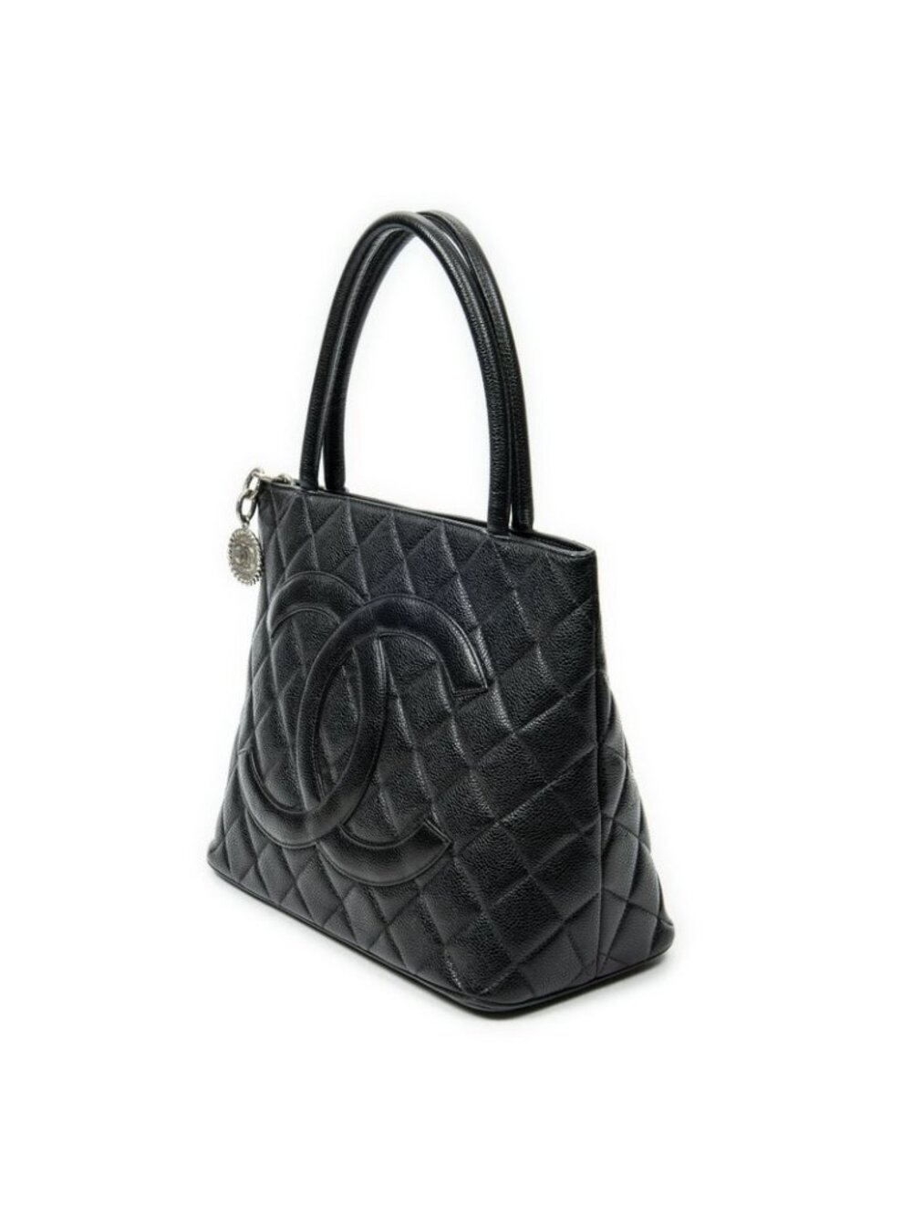★SOLD★ Chanel Timeless Medallion Tote Black Quilted Caviar Leather - Picture 2 of 10